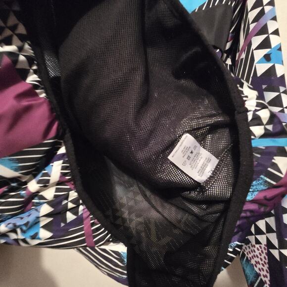 Reason Brand 80s 90s Retro Pullover Windbreaker XL Zip AOP Abstract Geometric - Picture 9 of 13